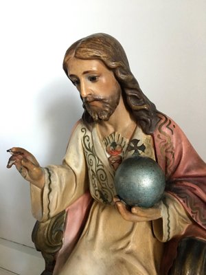 20th Century French Painted and Gilt Statue of Jesus Christ-PSK-1003307