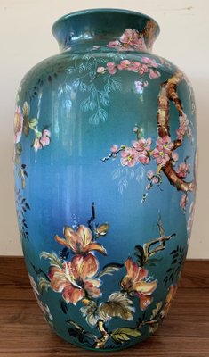 20th Century German Baluster Peacock Vase from Ulmer Keramik-PSK-1002892