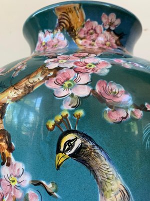 20th Century German Baluster Peacock Vase from Ulmer Keramik-PSK-1002892