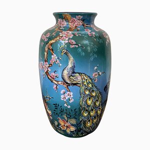 20th Century German Baluster Peacock Vase from Ulmer Keramik-PSK-1002892