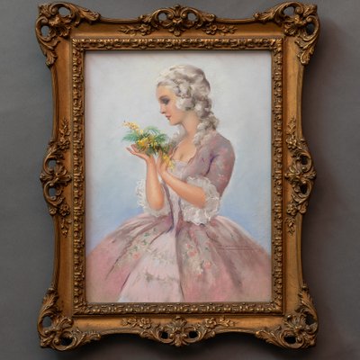 20th Century Gilted Frame Modern Pastel Painting by Tito Corbella-MAX-989220