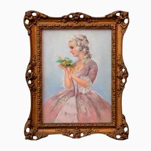 20th Century Gilted Frame Modern Pastel Painting by Tito Corbella-MAX-989220