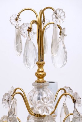 20th Century Girandole Gilt Bronze & Baccarat Crystal Pendant Table Lamp-UQL-1723811