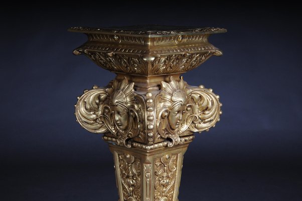 20th Century Gold Engraved Bronze Column-FLW-1402209