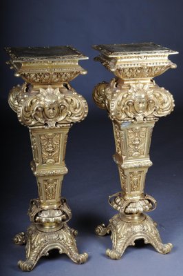 20th Century Gold Engraved Bronze Column-FLW-1402209