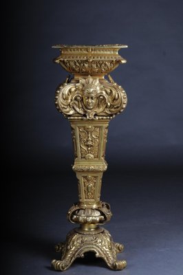 20th Century Gold Engraved Bronze Column-FLW-1402209