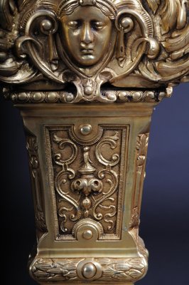 20th Century Gold Engraved Bronze Column-FLW-1402209