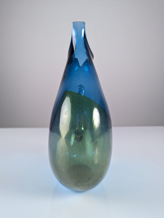 20th Century Hand Blown Glass Pitcher in Vibrant Blue