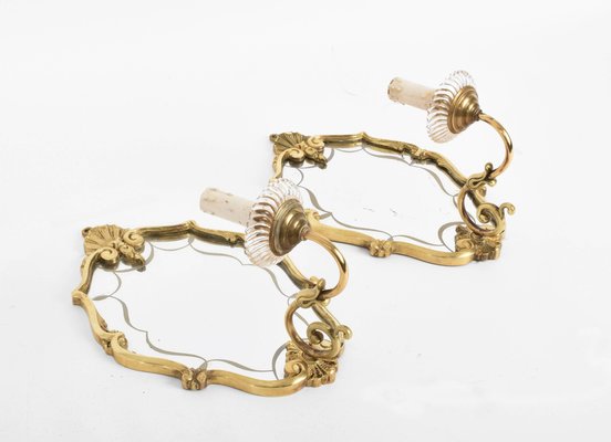 20th Century Italian Brass Wall Lights, Set of 2-JDR-1126074