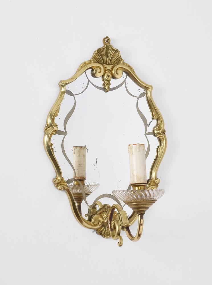 20th Century Italian Brass Wall Lights, Set of 2