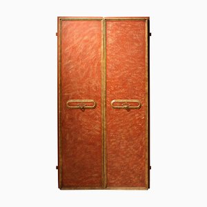 20th Century Italian Faux Red Porphyry Lacquered and Gilt Framed Wood Door-AXE-1433449