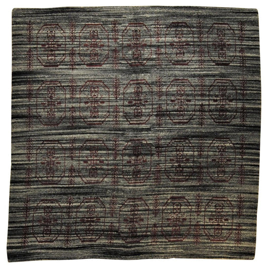 20th Century Italian Grey & Red Square Rug from Sardinia, 1960s