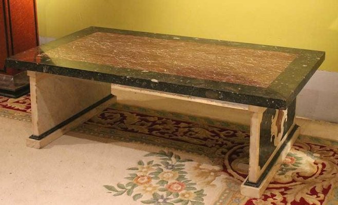 20th Century Italian Polychromed Rectangular Marble Coffee or Cocktail Table-AXE-1433424