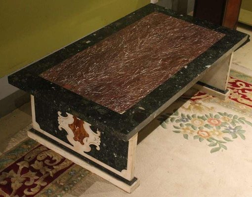 20th Century Italian Polychromed Rectangular Marble Coffee or Cocktail Table-AXE-1433424