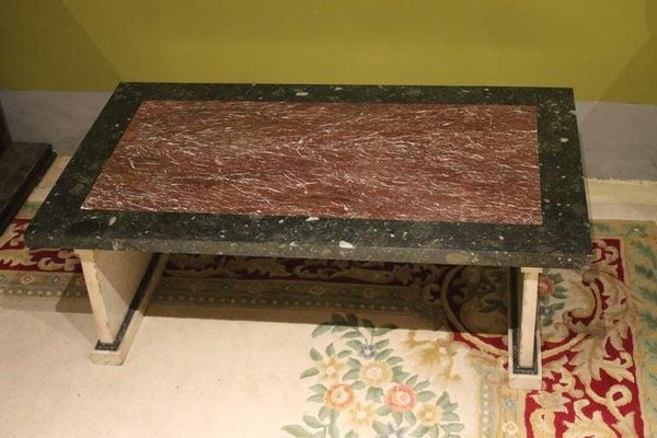 20th Century Italian Polychromed Rectangular Marble Coffee or Cocktail Table-AXE-1433424