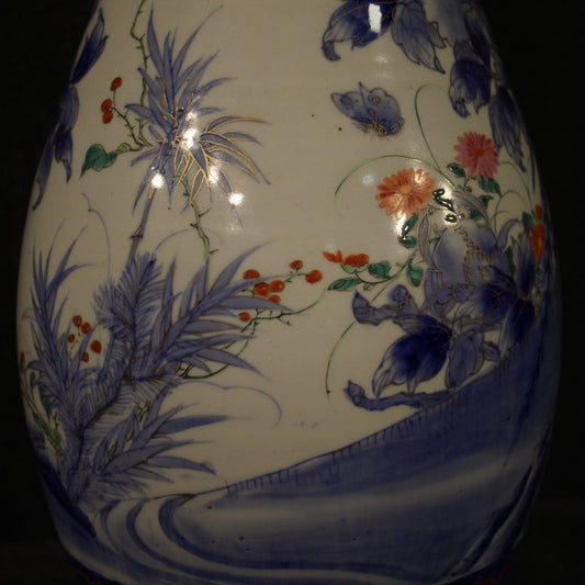 20th Century Japanese Vase in Glazed and Painted Ceramic, 1920s