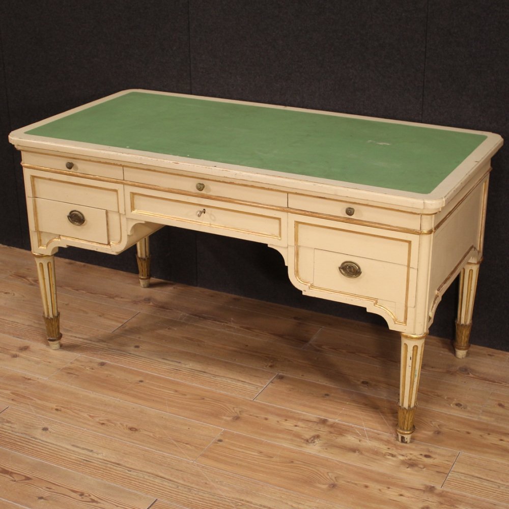 20th Century Lacquered and Painted Writing Desk, 1930s