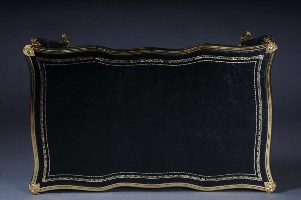 20th Century Louis XV Black Bureau Plat / Writing Desk in Beech