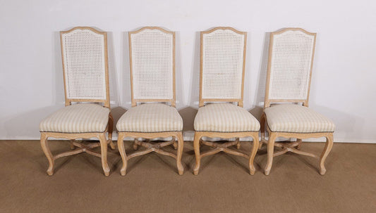 20th Century Louis XV Regency Style Beech Chairs, Set of 4