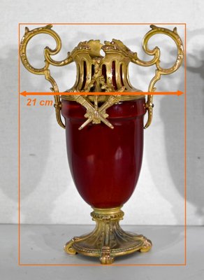 20th Century Louis XVI Ceramic and Golden Metal Cassolettes, 1950s, Set of 2-RVK-1401182