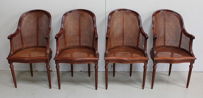 20th Century Louis XVI Mahogany Armchairs, Set of 4-RVK-938424