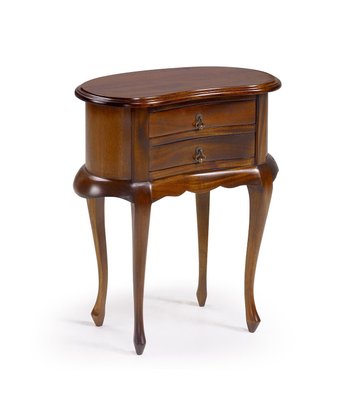 20th Century Mahogany Kidney-Shaped Nightstands with 2 Drawers, Set of 2-PSK-1002974