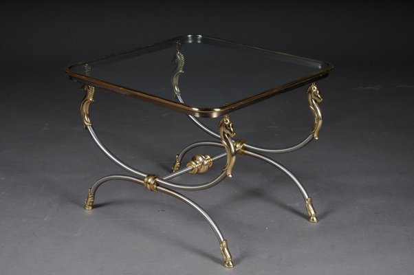 20th Century Modern Classical Style Side Table in Chromed Brass-FLW-1402206