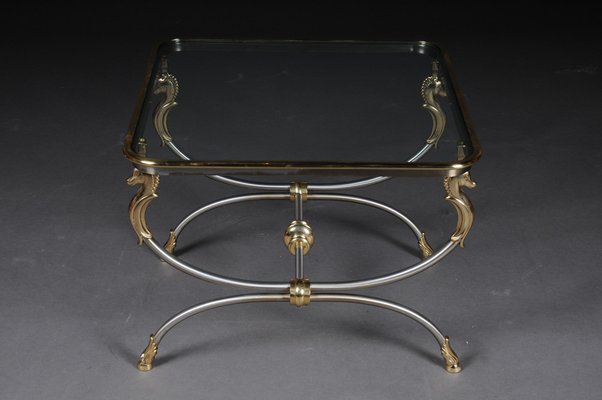 20th Century Modern Classical Style Side Table in Chromed Brass-FLW-1402206