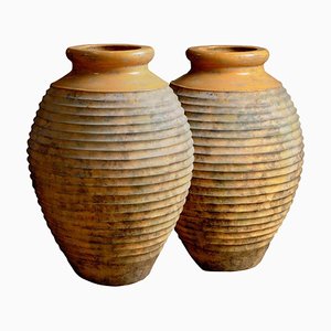 20th Century Mycenaean Amphoras in Glazed Terracotta Maiolica, Set of 2-FDW-2023351