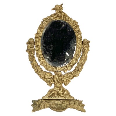 20th Century Neo-Renaissance Gilded Bronze Table Mirror-JDR-1125955