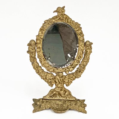 20th Century Neo-Renaissance Gilded Bronze Table Mirror-JDR-1125955