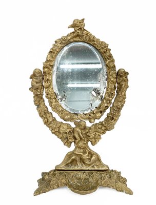 20th Century Neo-Renaissance Gilded Bronze Table Mirror-JDR-1125955