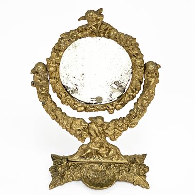 20th Century Neo-Renaissance Gilded Bronze Table Mirror-JDR-1125955