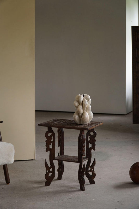 20th Century Oak Sculptural Oriental Side Table