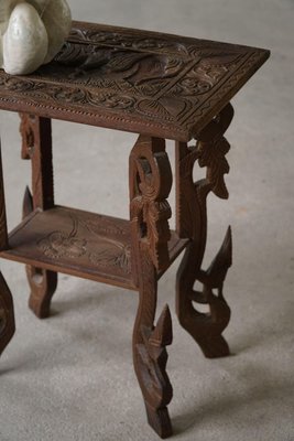 20th Century Oak Sculptural Oriental Side Table-MXF-1360913