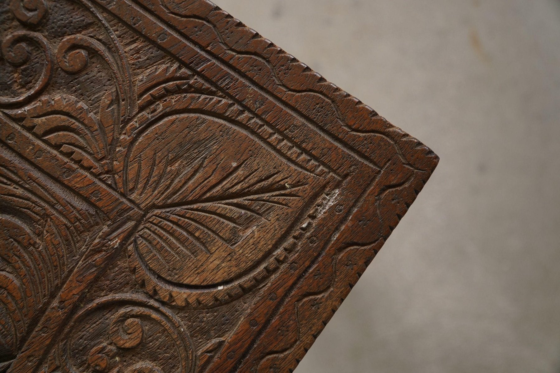 20th Century Oak Sculptural Oriental Side Table