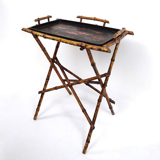 20th Century Oriental Tray Table on a Bamboo Stand