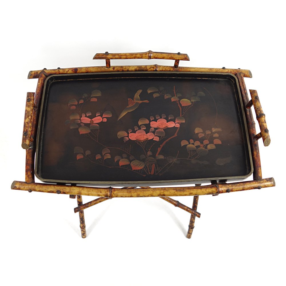 20th Century Oriental Tray Table on a Bamboo Stand