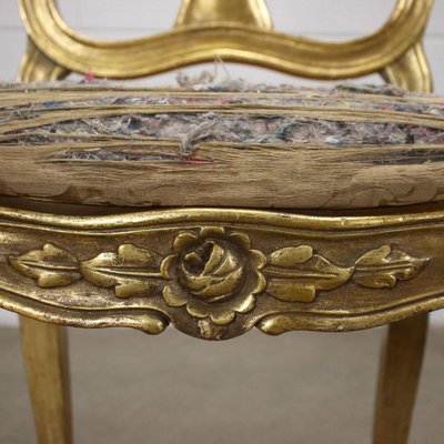 20th Century Padded Gilded Wood Chairs, Italy, Set of 2-VMM-1232257