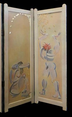 20th Century Painted Screen Divider by Mikel Dalbret-ARU-1158138