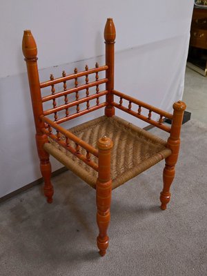 20th Century Painted Wooden Chair and Braided Strings, India-RVK-1792986