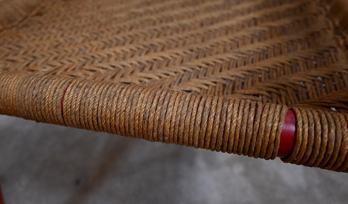 20th Century Painted Wooden Chair and Braided Strings, India-RVK-1792986