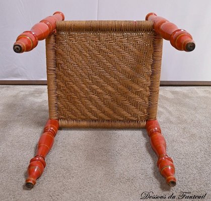 20th Century Painted Wooden Chair and Braided Strings, India-RVK-1792986