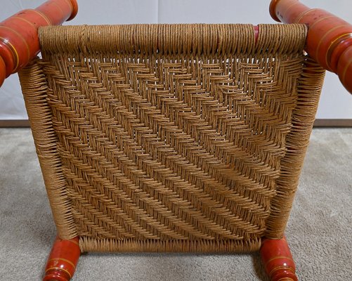 20th Century Painted Wooden Chair and Braided Strings, India-RVK-1792986