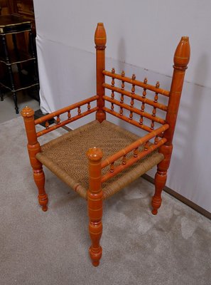 20th Century Painted Wooden Chair and Braided Strings, India-RVK-1792986