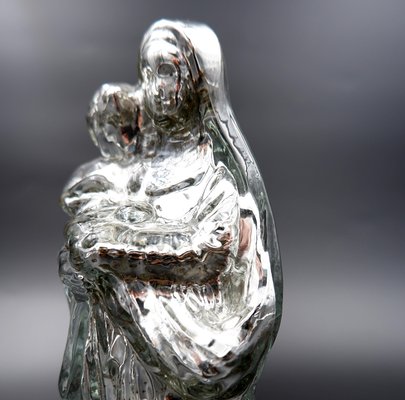 20th Century Patinated Mercury Glass Madonna with Child-NYF-2024122