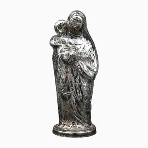 20th Century Patinated Mercury Glass Madonna with Child-NYF-2024122