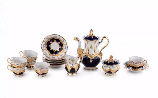 20th Century Porcelain Coffee Set from Meissen, Set of 15