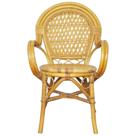 20th-Century Rattan and Bamboo Armchair