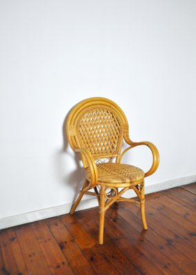 20th-Century Rattan and Bamboo Armchair-HPQ-1192458